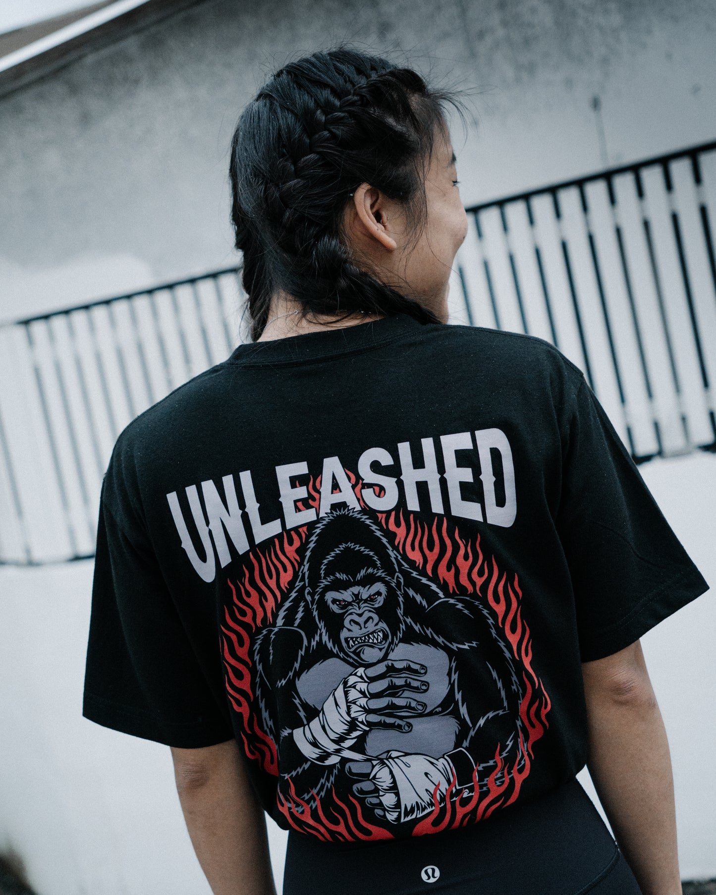 UNLEASHED oversized tee in black