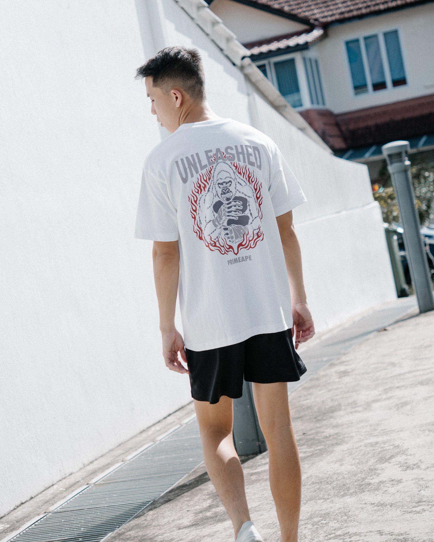 UNLEASHED oversized tee in white