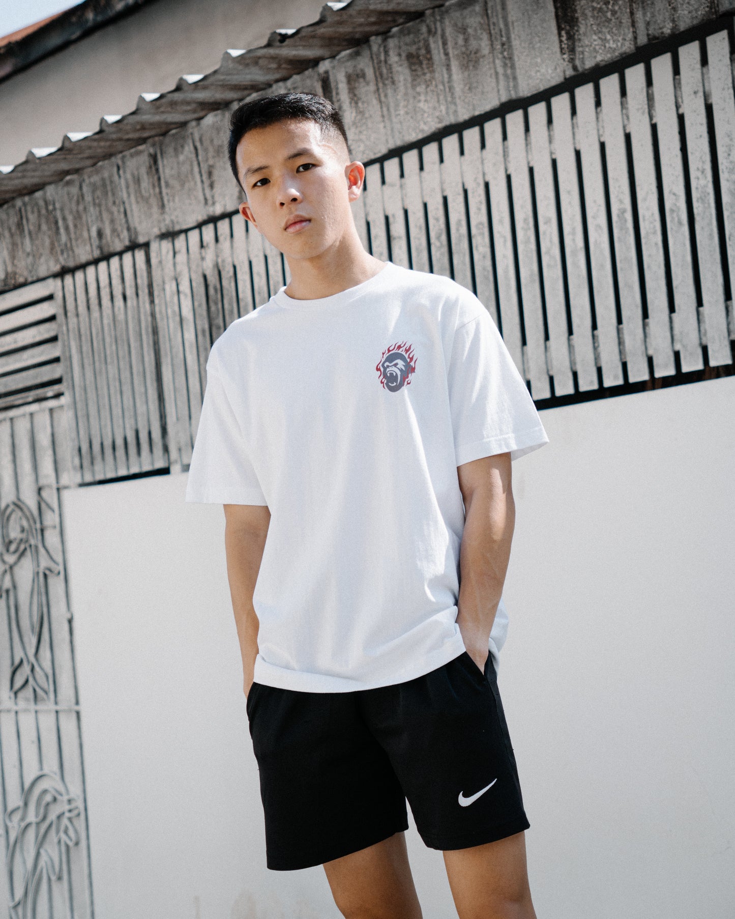 UNLEASHED oversized tee in white